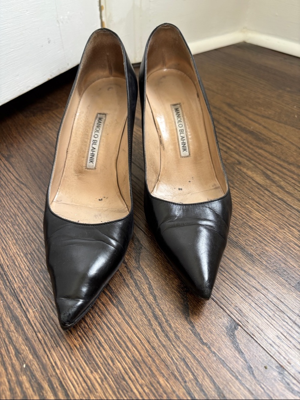 Manolo Blahnik BB 70mm Leather Stiletto Pumps - Picture 5 of 6